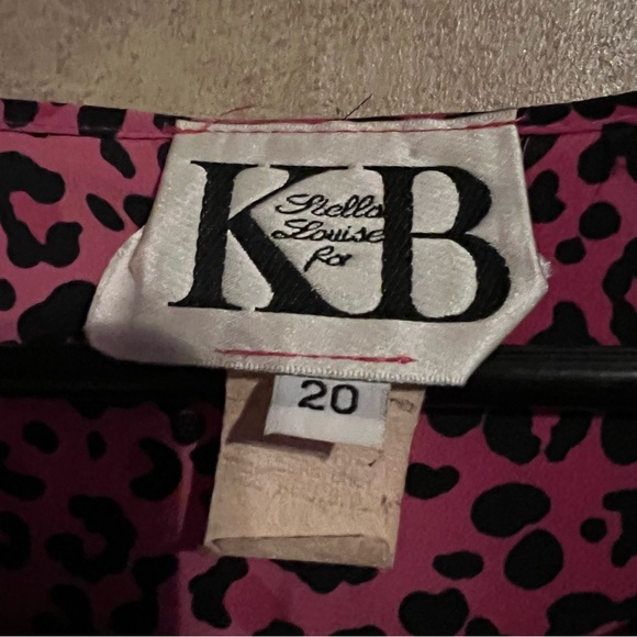 Stella Louise For KB Pink Cheetah Print Sleeveless Top Size 20 - Picture 3 of 6